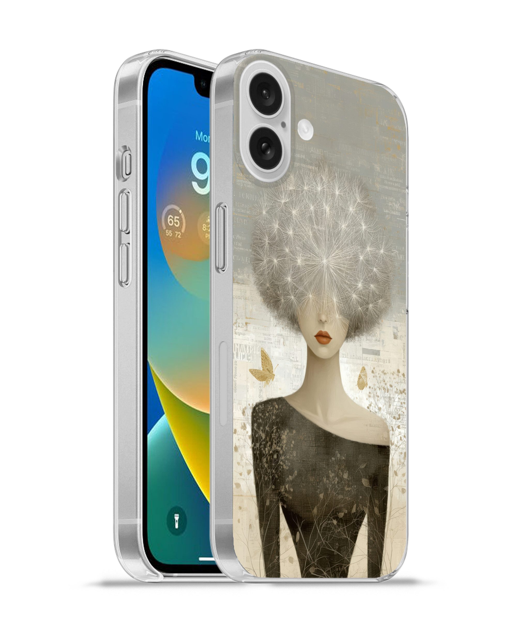 MuchoWow Handyhülle für Apple iPhone 16 Plus Fluff - Frau - Beige, Smartphone-Bumper, Print, Handy Schutzhülle Dünn