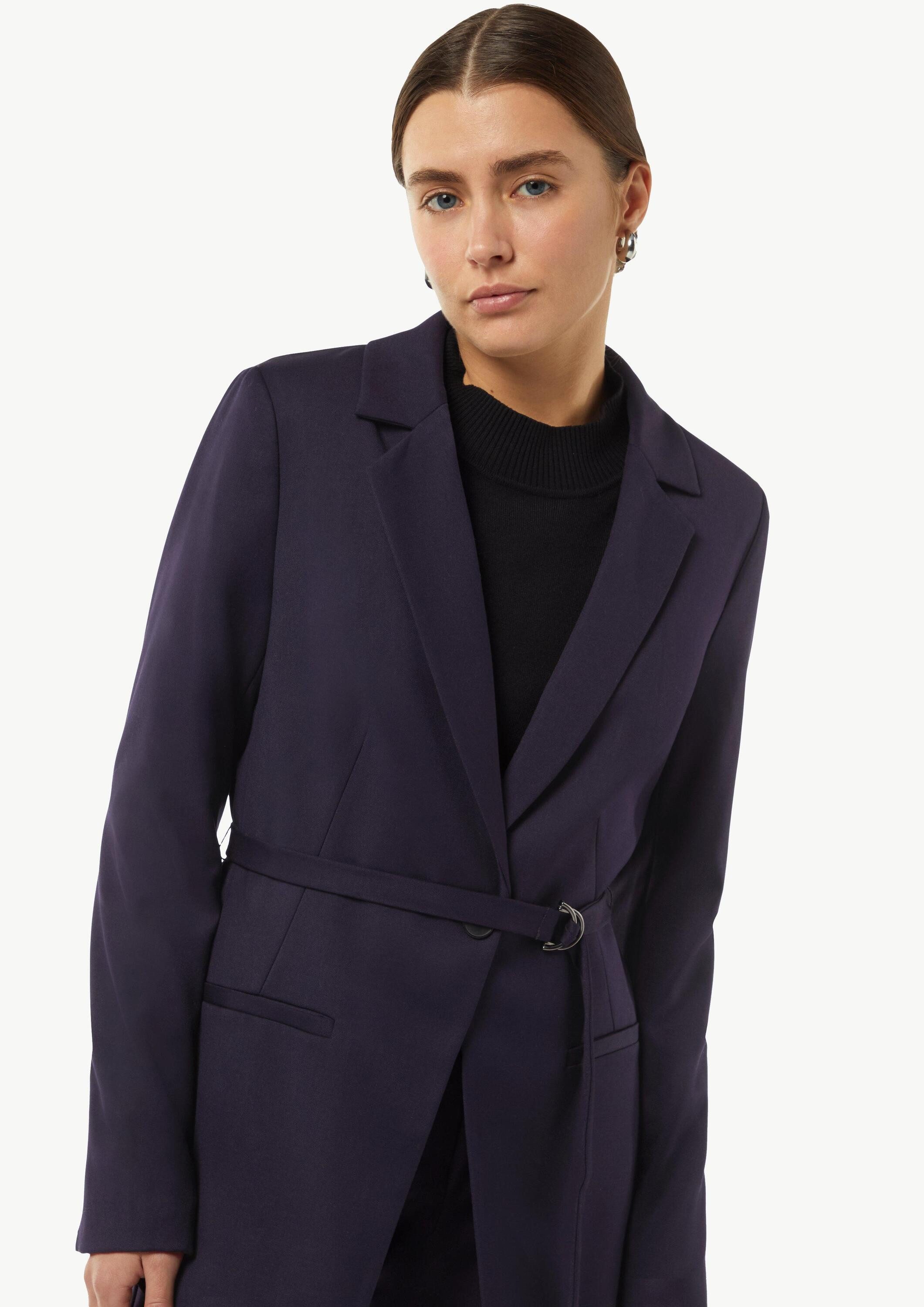 comma Jackenblazer Indoor-Blazer Twill-Blazer mit schmalem Gürtel