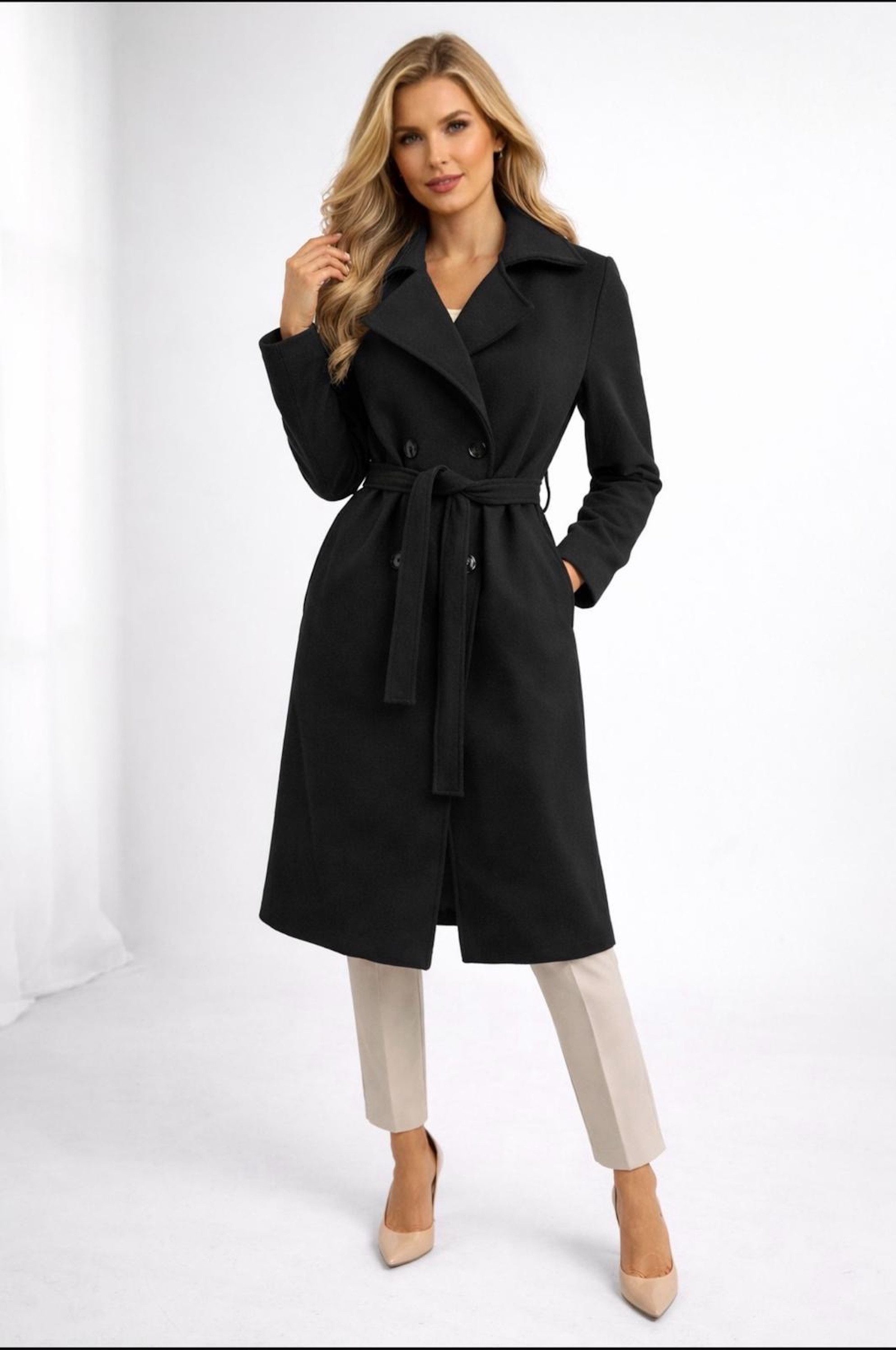 Worldclassca Trenchcoat Worldclassca DamenTrenchcoat Mantel mit Gürtel Reverskragen Uni Neue Kollektion - Stilvolle und gemütliche Mode für Damen