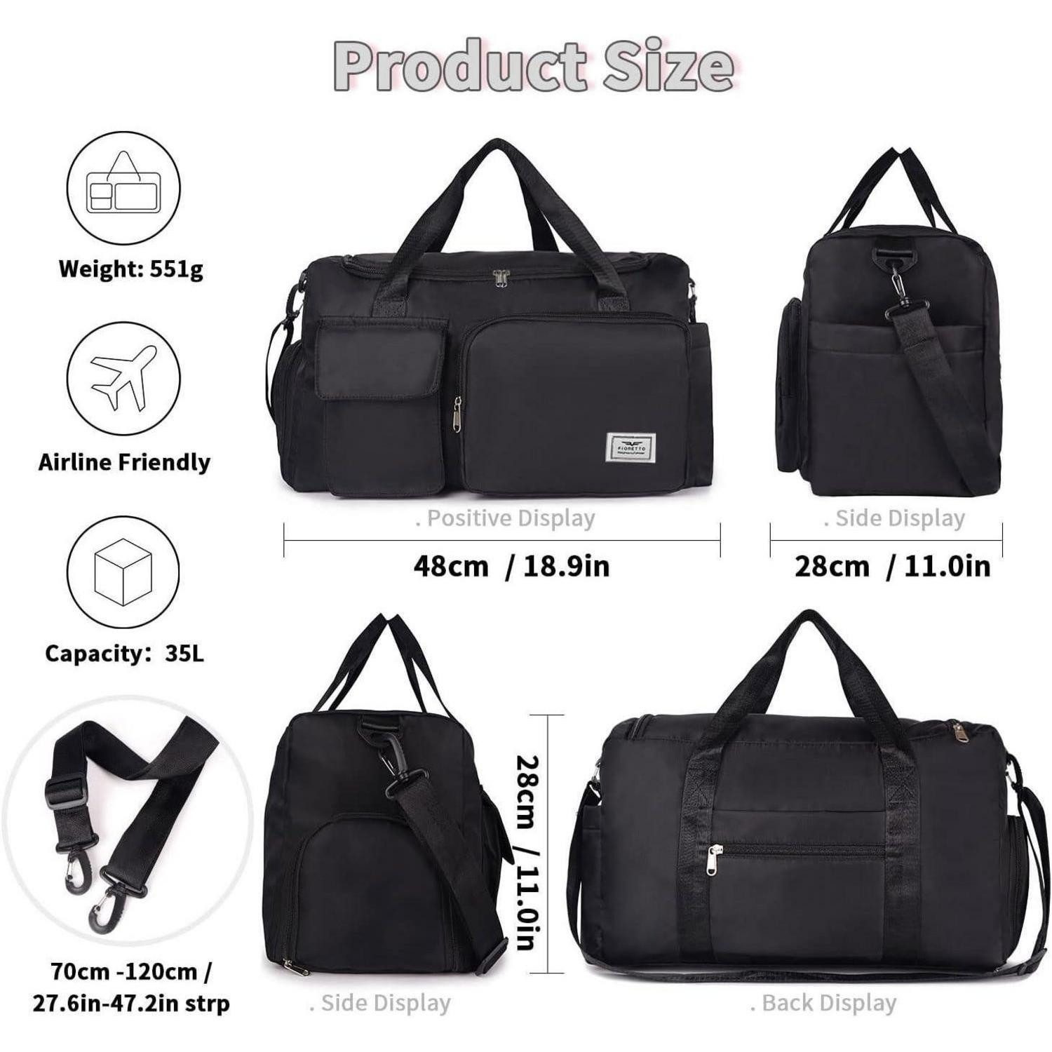 LuxusKollektion Sporttasche Damen Sporttasche 35L Faltbare Reisetasche mit Schuhfach und