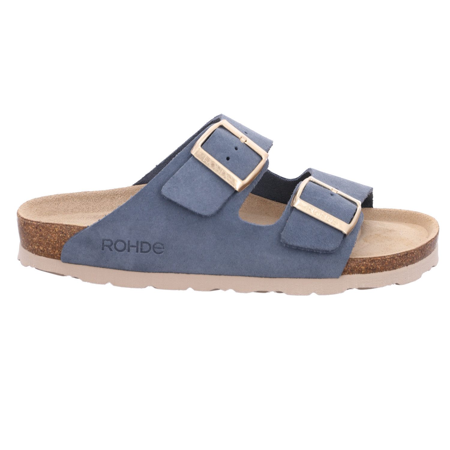 Rohde SUNNYS N°12 Pantolette Sommerschuh, Hausschuh, Zweischnaller, Strandschuh mit Softfußbett