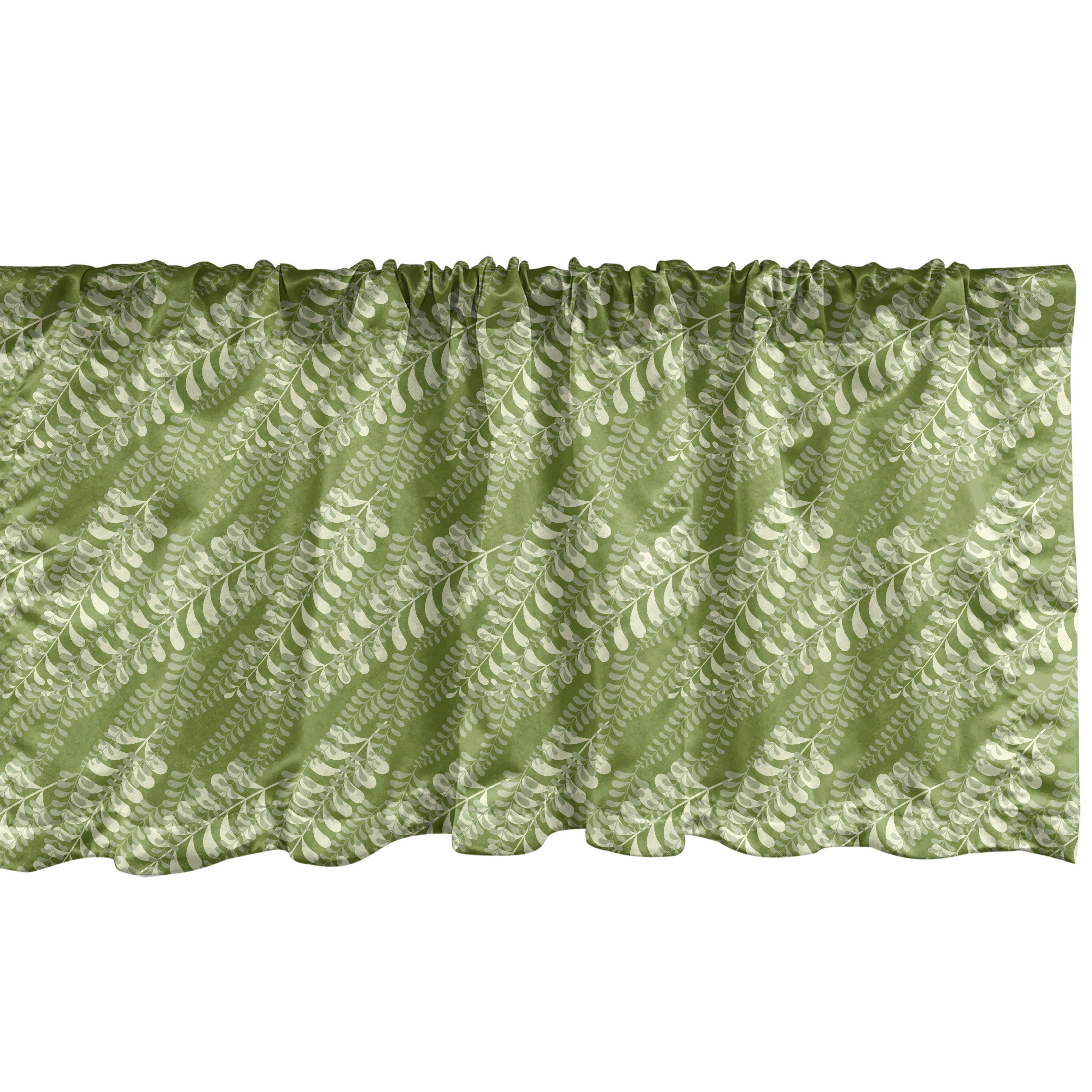 Volant Blumen Stangentasche, Küche Abakuhaus, Scheibengardine mit Blatt-Entwurf Microfaser, für in Vorhang Schlafzimmer Dekor Stencil-Art