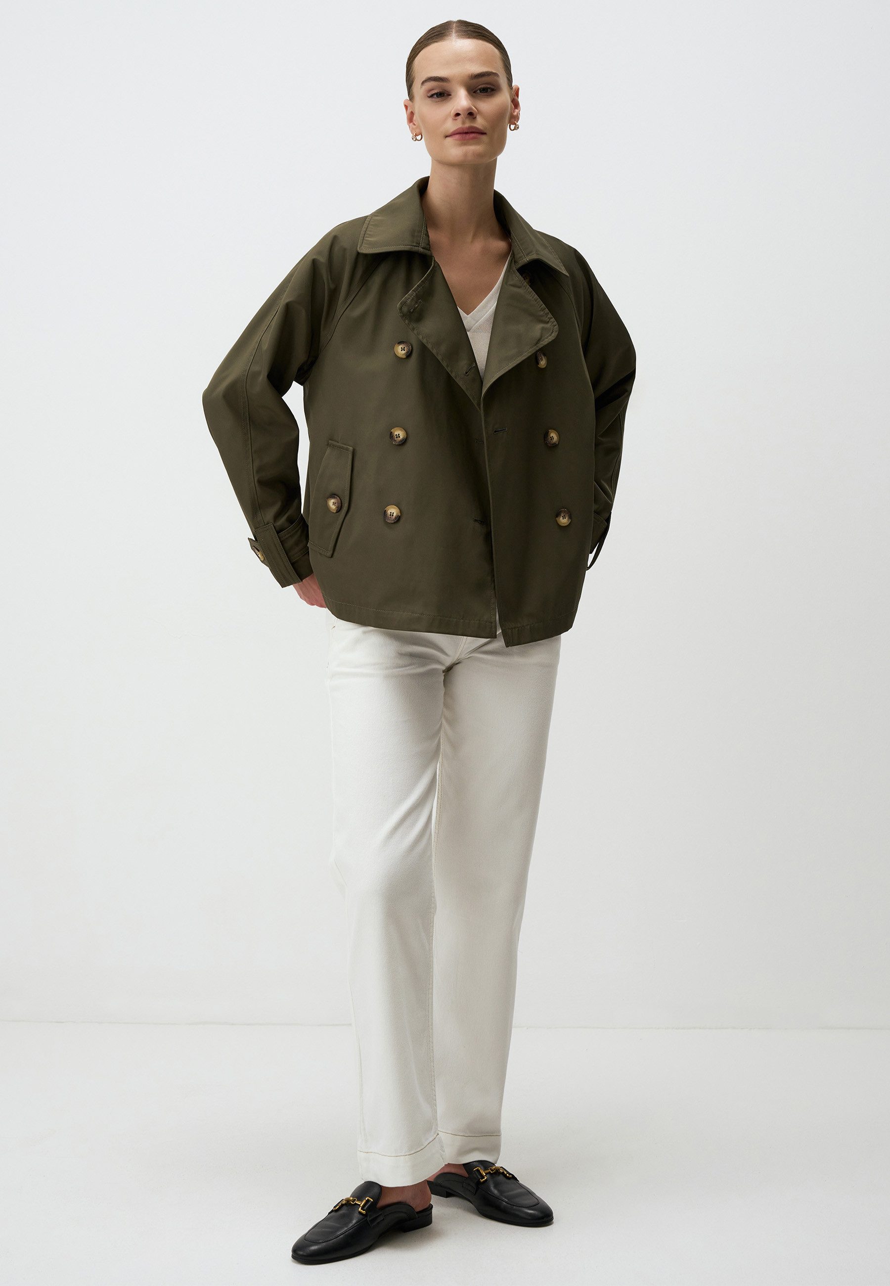 Jimmy Key Trenchcoat Jacke Kragen Kurzer günstig online kaufen