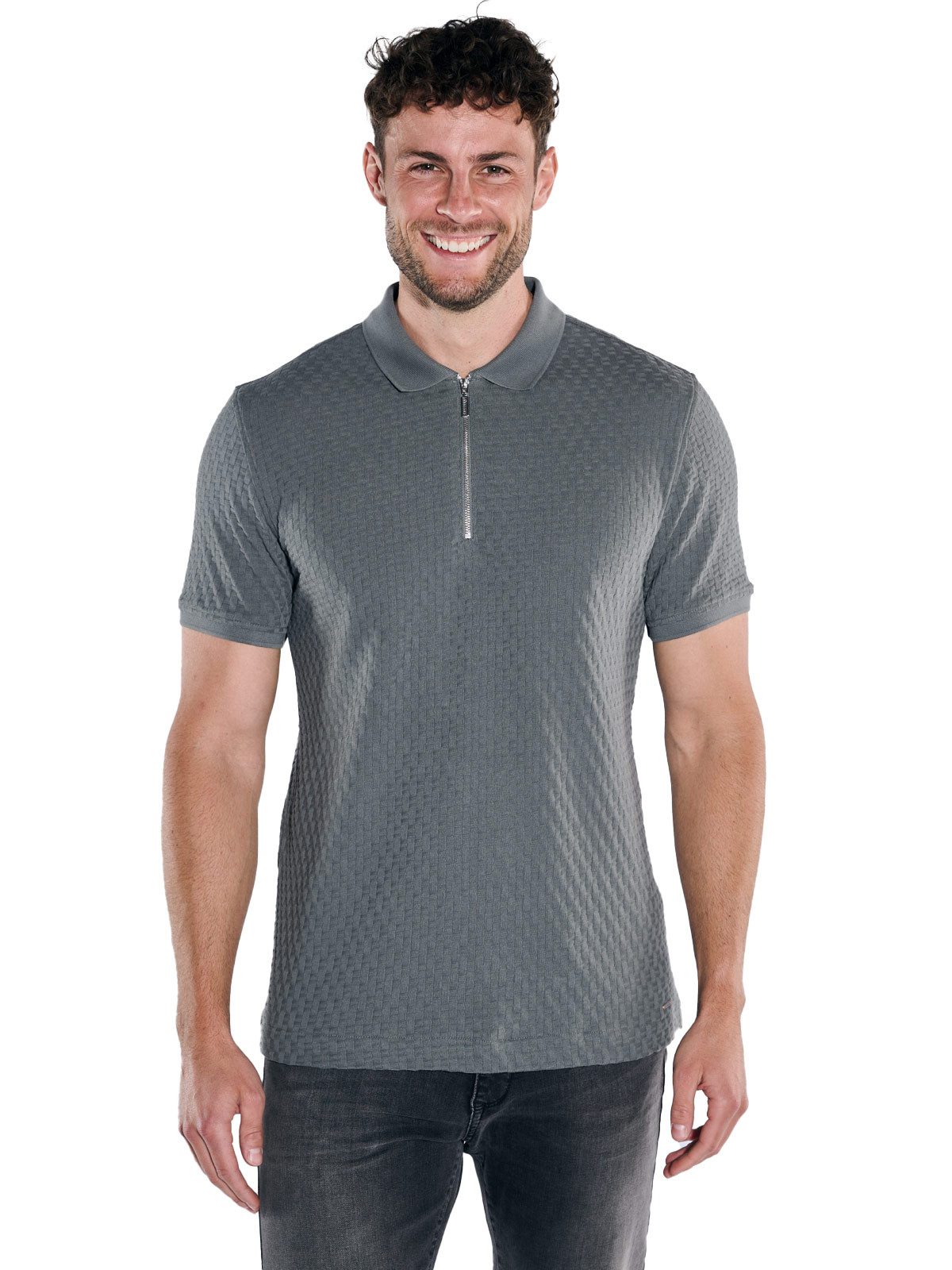 emilio adani Poloshirt emilio adani Herren Polo-Shirt uni, Petrolblau