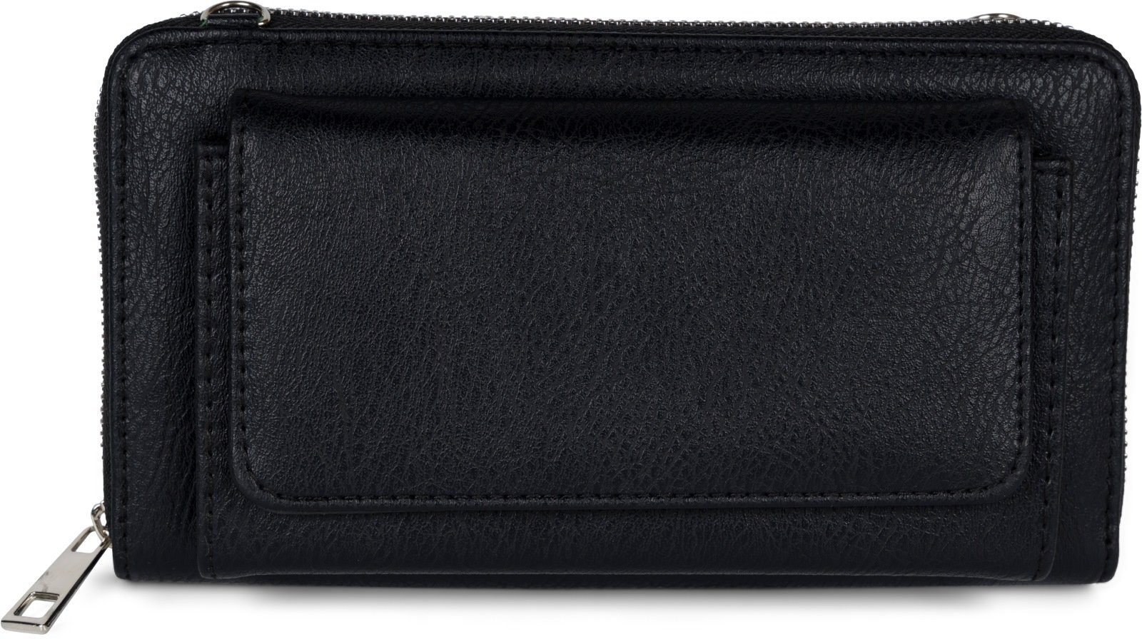 styleBREAKER Handyfach Unifarben mit Smartphonetasche Geldbörse Schwarz (1-tlg),