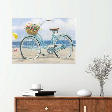 Posterlounge Poster James Wiens, Fahrrad am Strand III, Badezimmer Maritim Malerei