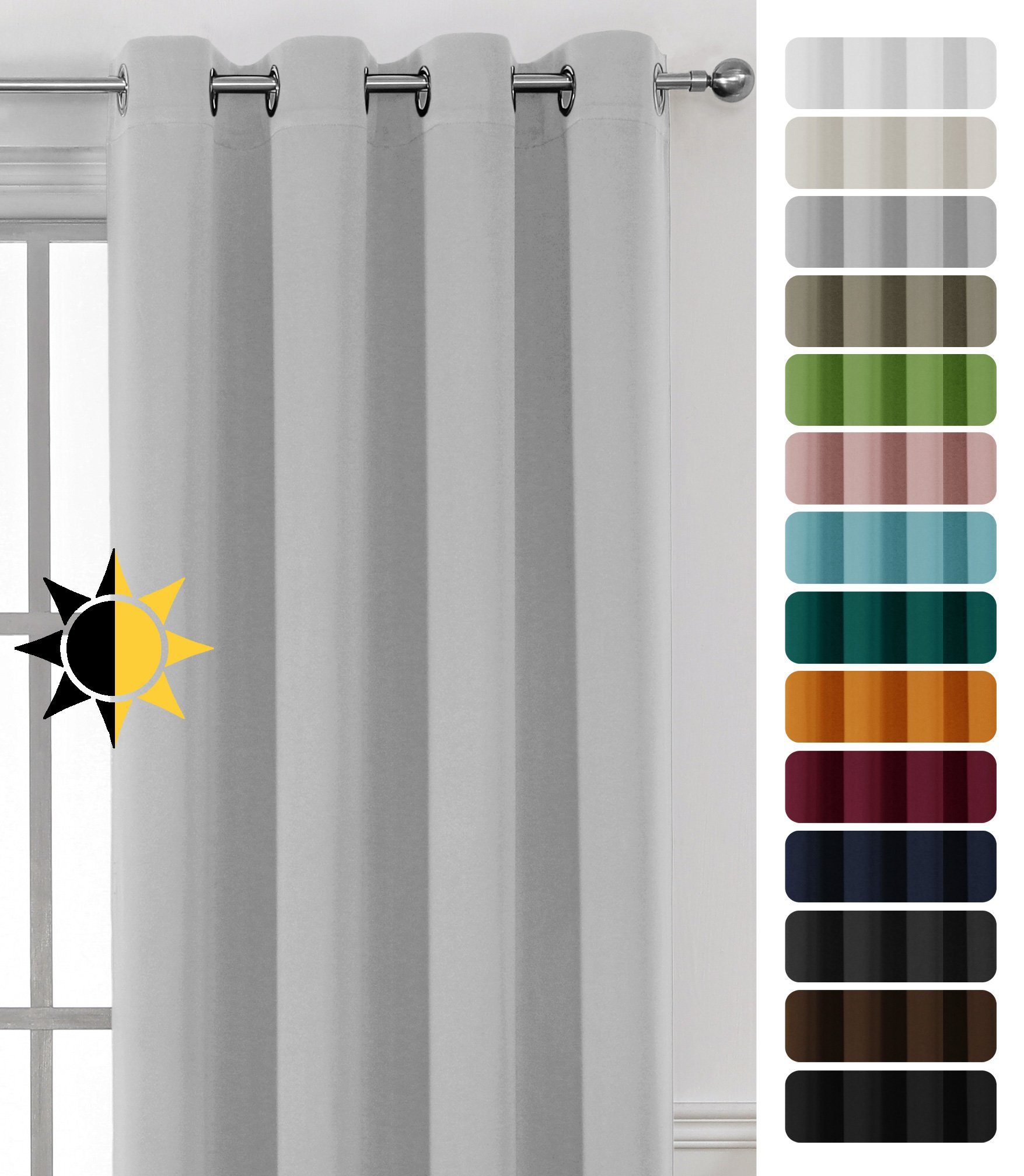 Beautex Verdunkelungsvorhang Verdunkelungsgardine Ösen Vorhang blickdicht a günstig online kaufen
