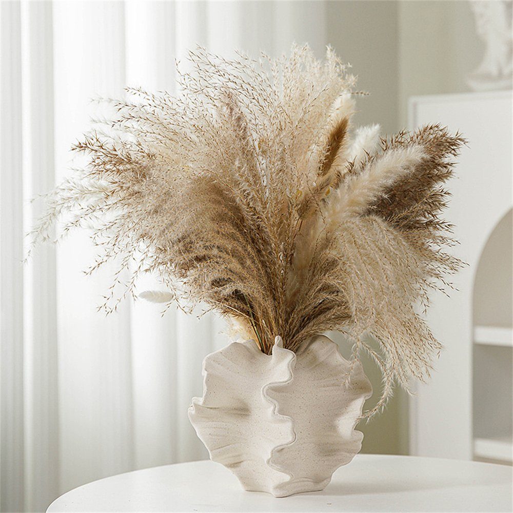 Rouemi Dekovase Keramik-Vase, einfache Kunst Spitze Vase, Home Decoration Ornament weiß