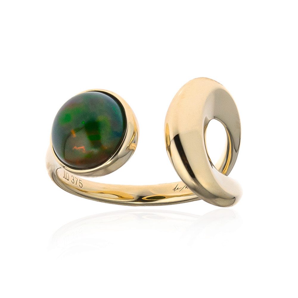 Cavill Solitärring Cavill Damenring 375er Gold, 1,29 ct Mezezo Opal, rund, verstellbar (1-tlg)