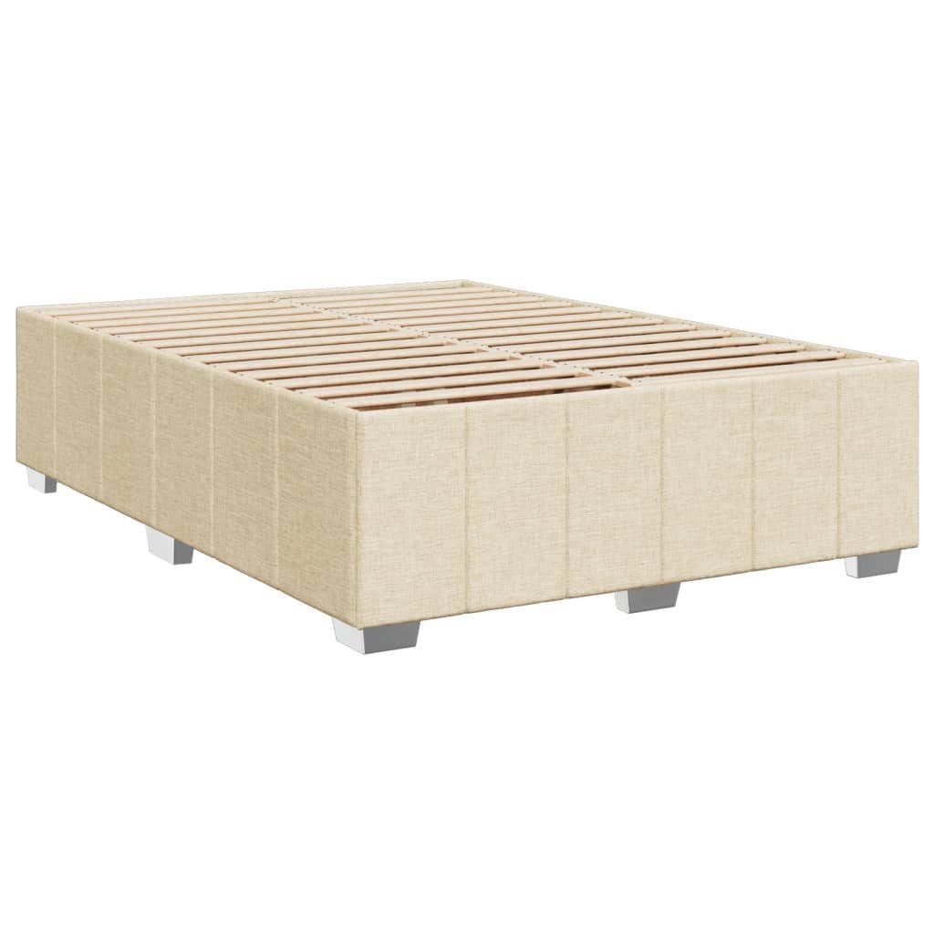 vidaXL Bett Bettgestell ohne Matratze Creme 140x200 cm Stoff