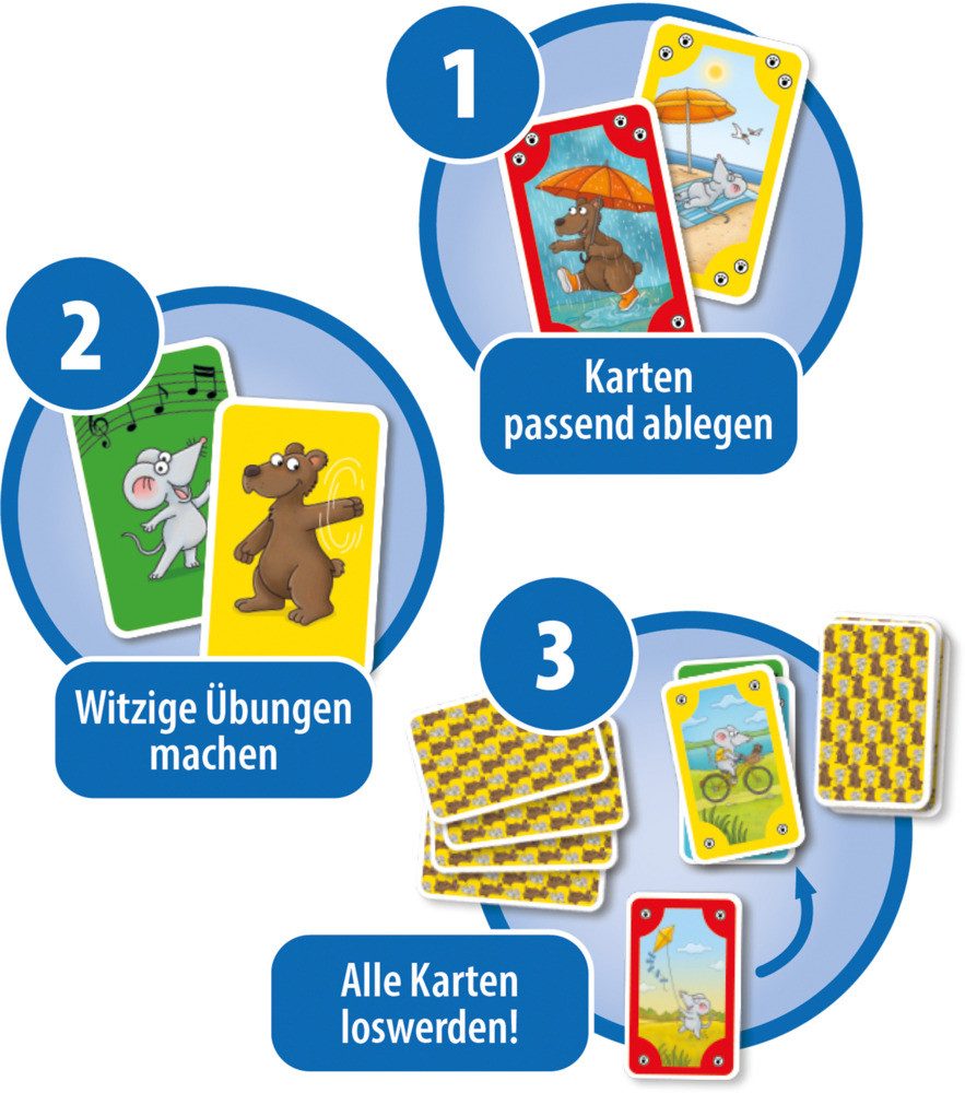 Schmidt Spiele Spiel Kartenspiel Mauseschlau & Bärenstark Bewegungs-Mau Mau