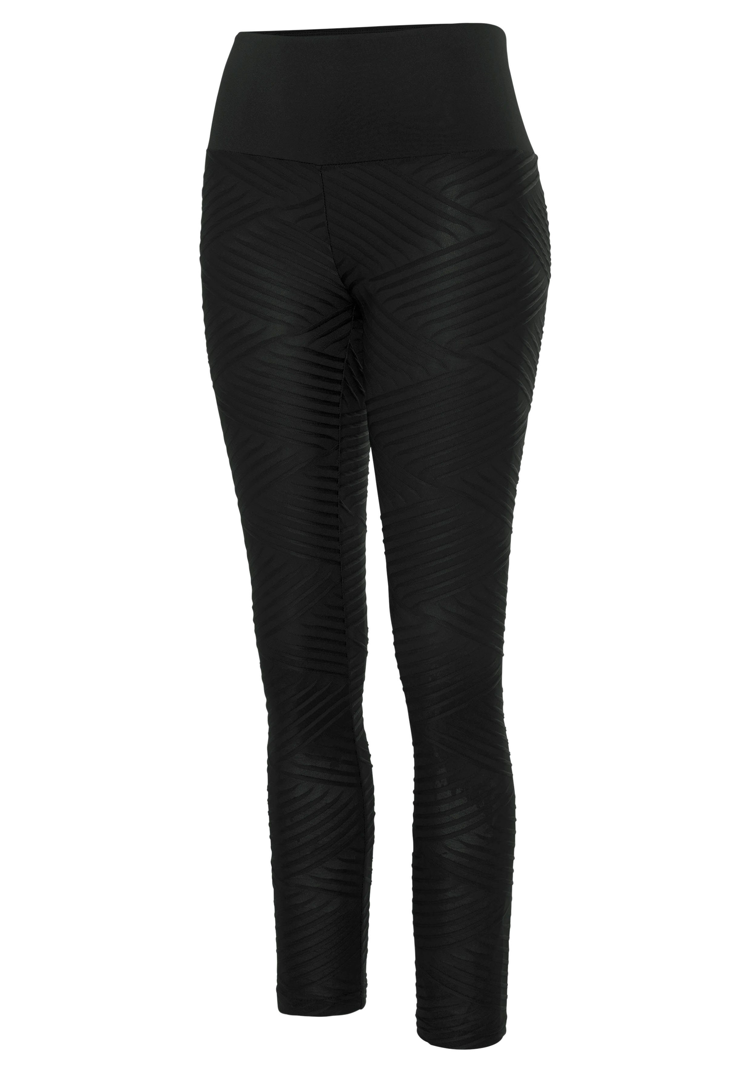 schwarz Loungewear mit ACTIVE -Sportleggings 3D-Struktur, LASCANA Leggings