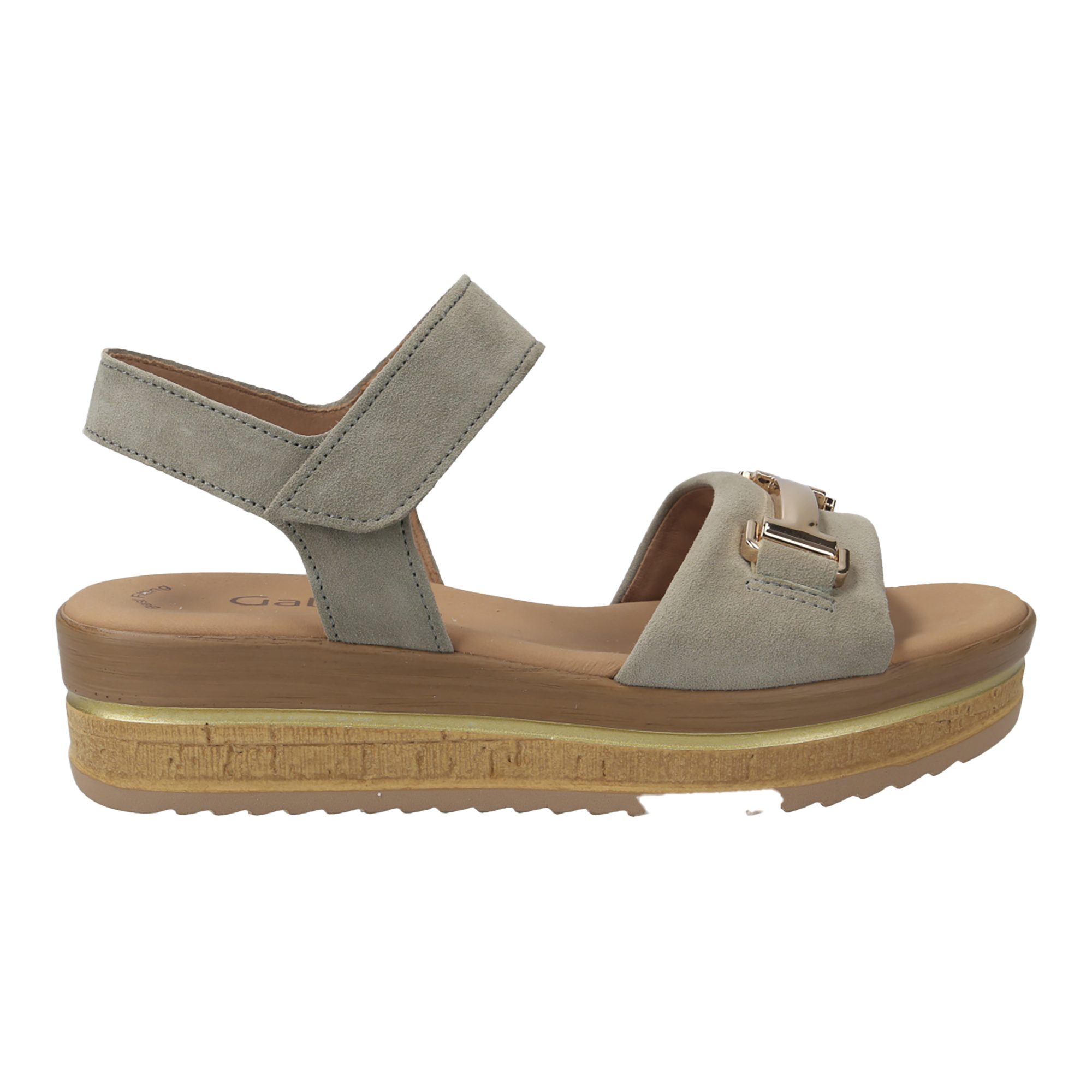 Gabor Gabor 44.561.19, Sandaletten, Grün / Schilf (Gold), Damen Sandalette