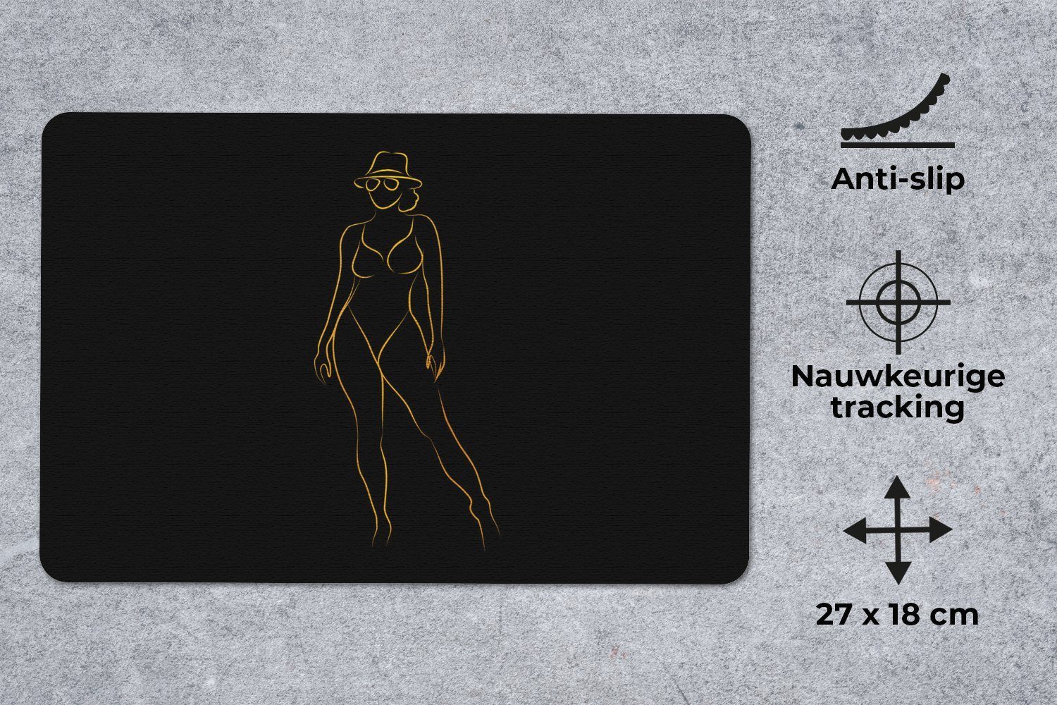 MuchoWow Mauspad (1-St), Mouse pad, Gaming Deko, PC Zubehör, 27x18 cm