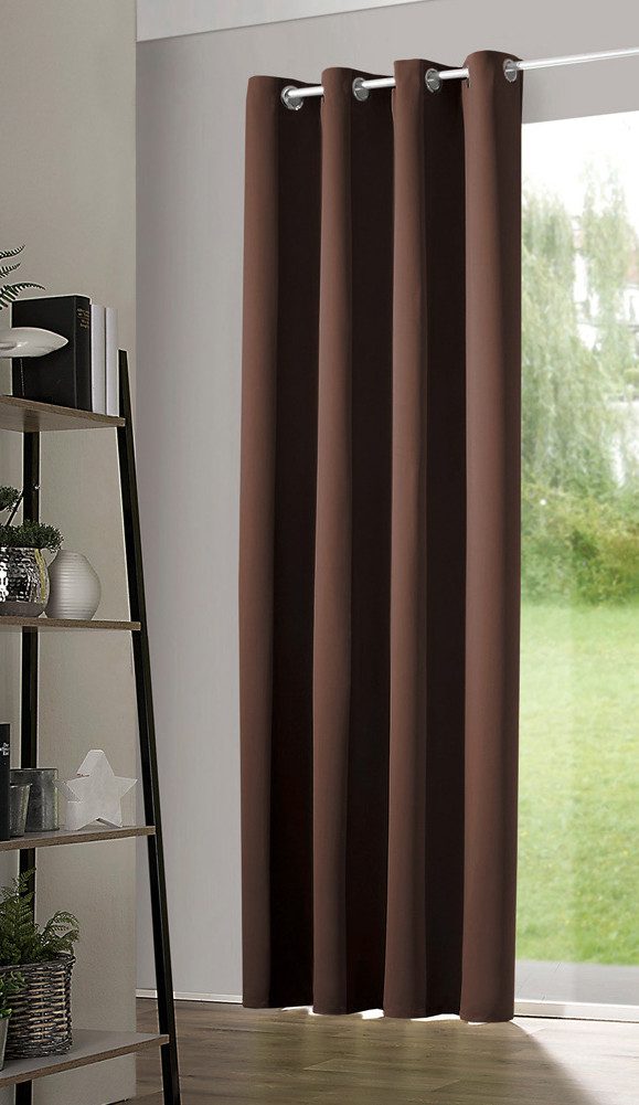 heimtexland Verdunkelungsvorhang Thermo- Verdunkelungsgardine Vorhang Ösenschal uni (1 St), Ösen, verdunkelnd, Verdunkelungsstoff, Schalldämmung
