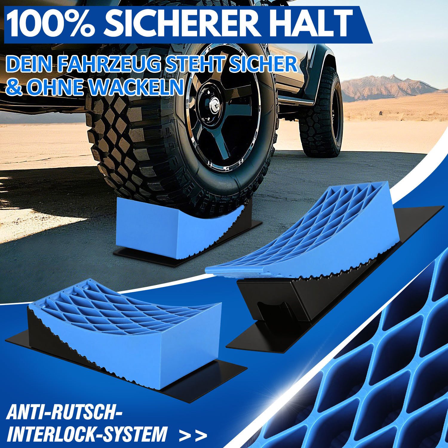 Clanmacy Auffahrrampe Auffahrrampe Auffahrkeile 2er Set bis 13.5 t Wohnwagen – Bild 4 von 5