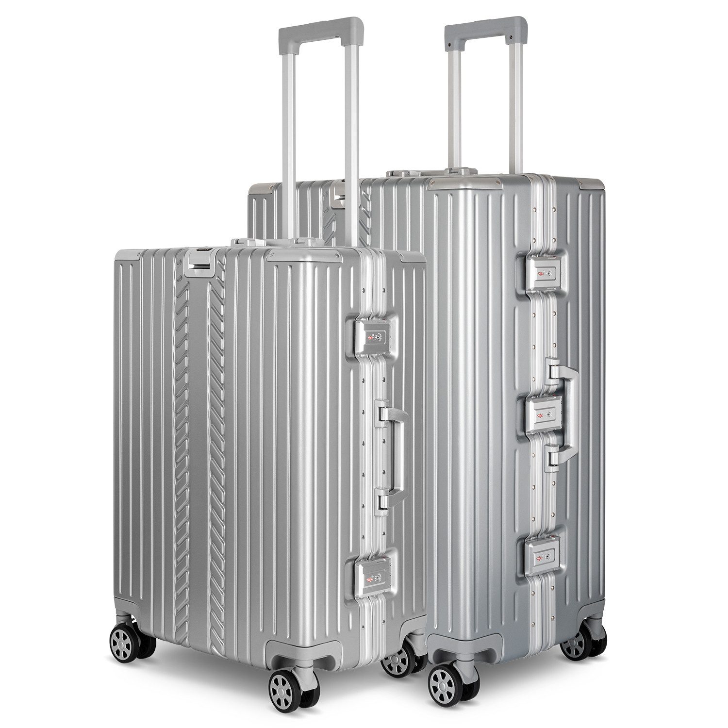 Trolley WINLIFE®Größe M, L, XL Reisekoffer Alu-Rahmen ABS & TSA Schloss Silber