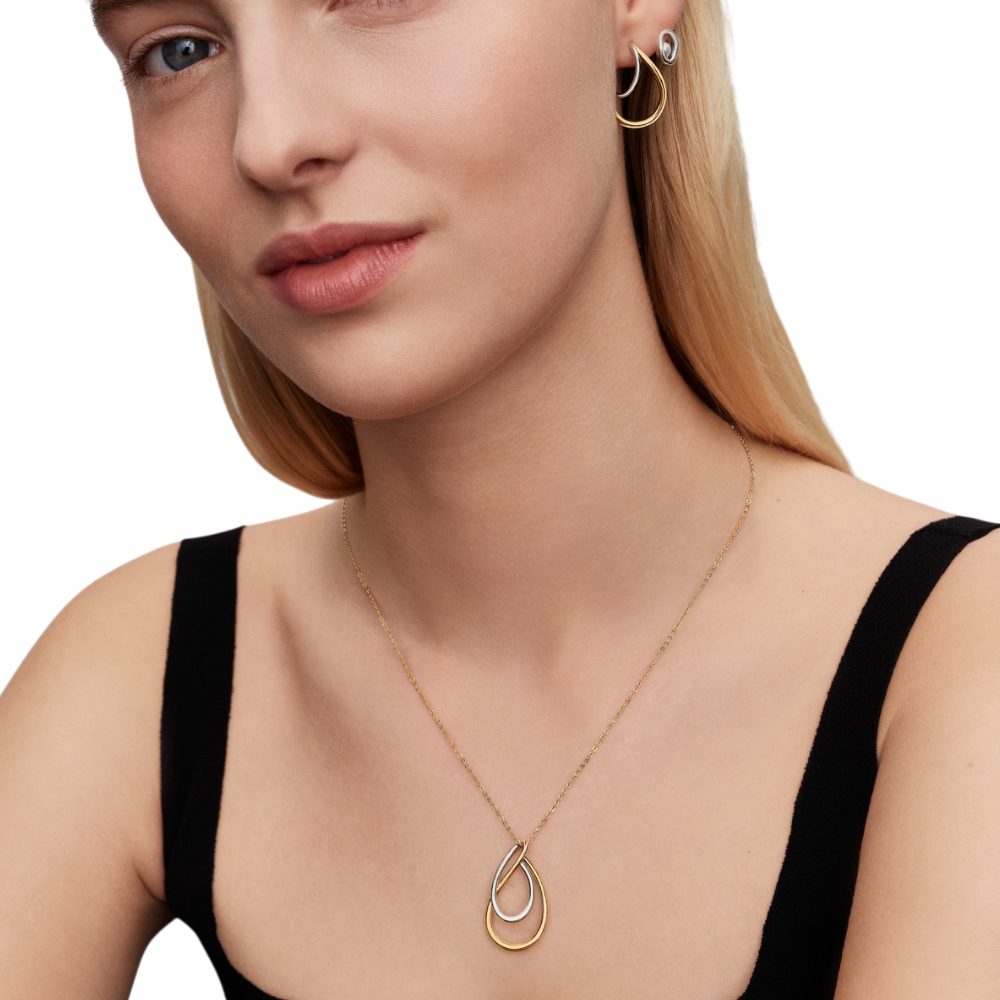 Pandora Kette mit Anhänger 364668C00-50, Bicolor, Vergoldet, Organisch