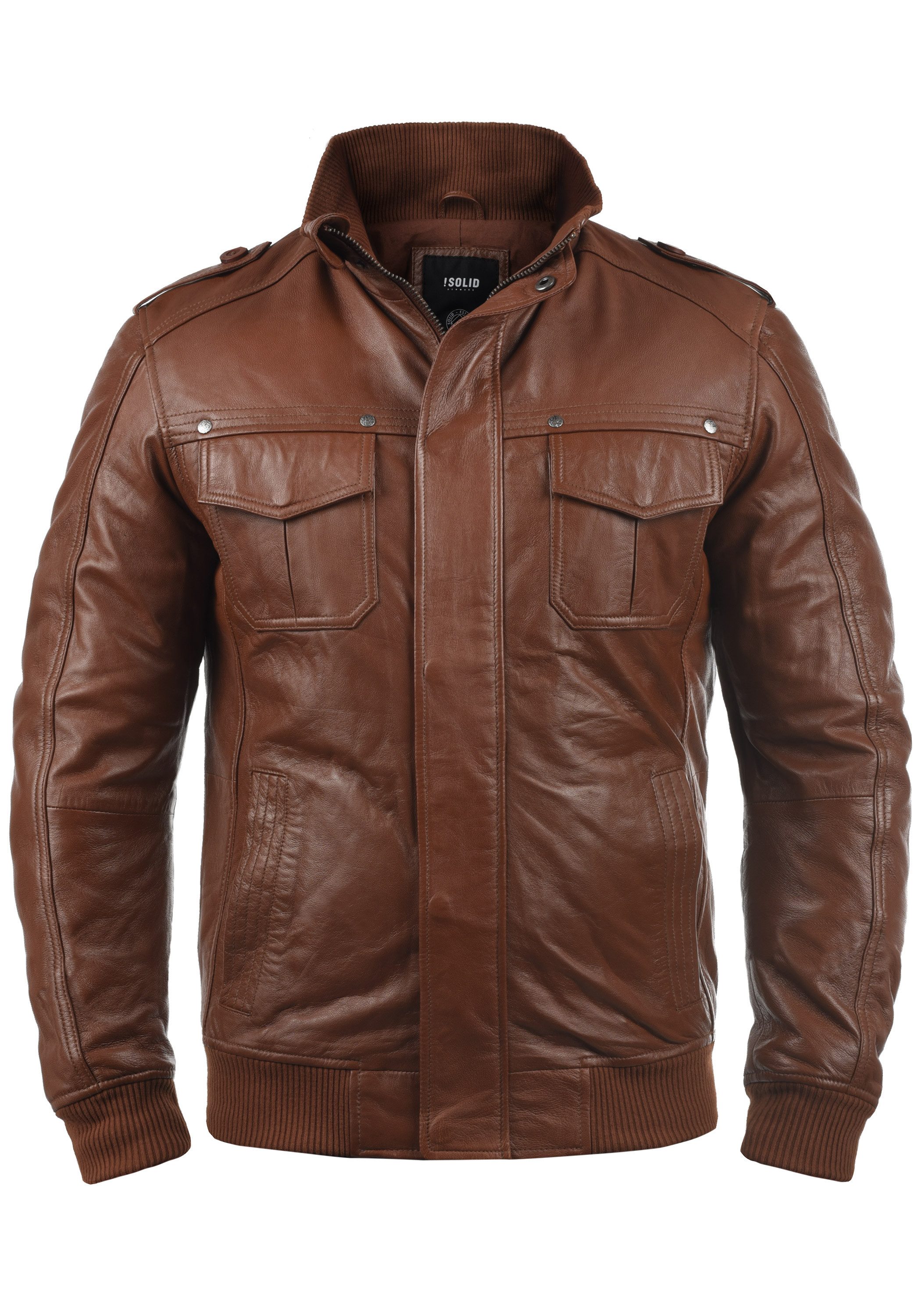 !Solid Lederjacke SDCamash Lässige Bikerjacke mit Stehkragen günstig online kaufen
