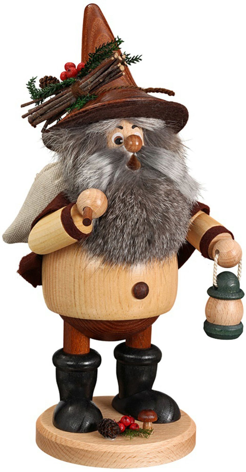 DWU - Drechselwerkstatt Uhlig Räuchermännchen DWU Räuchermann Wanderer natur, (1 St), Handarbeit aus dem Erzgebirge