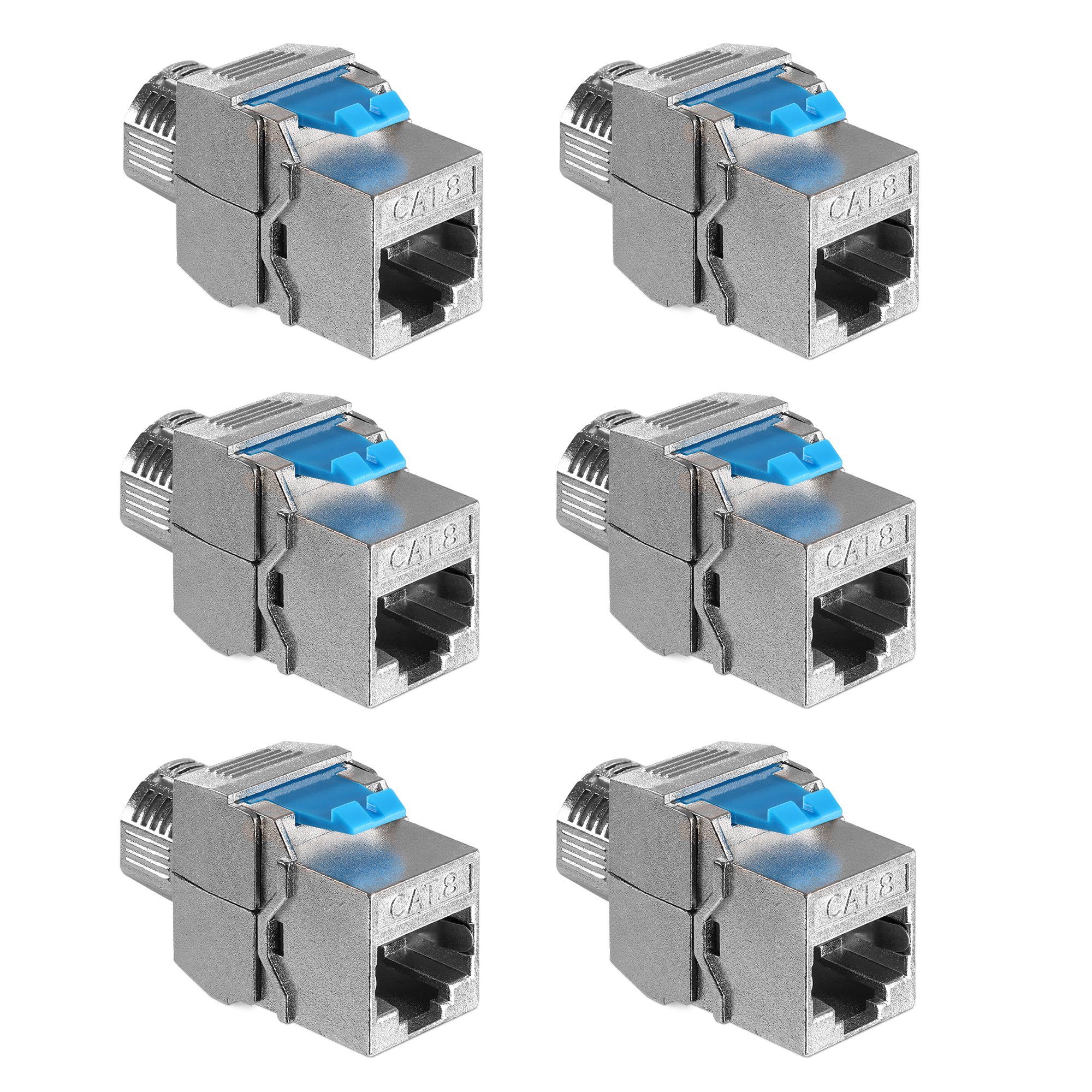6x Keystone Modul für CAT 8 Kabel - 40 Gbit/s - Metall Gehäuse Netzwerk-Adapter