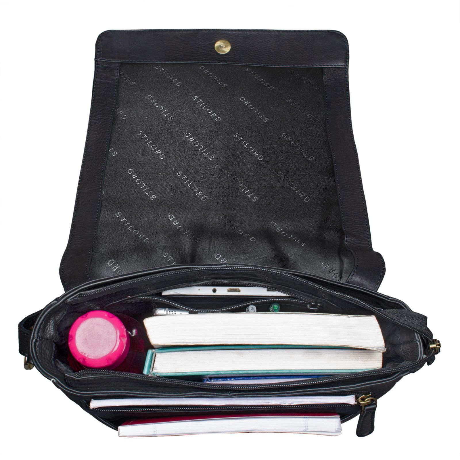 STILORD Schultertasche "Paul" Umhängetasche Herren Leder Hochformat