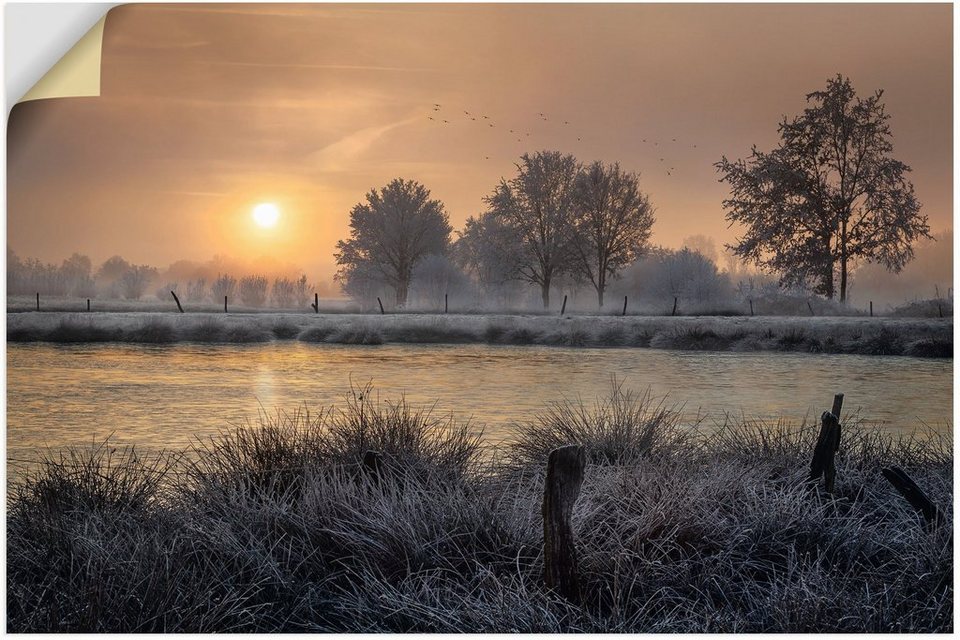 Artland Wandbild Ein Wintertag beginnt, Bilder vom Sonnenuntergang &  -aufgang (1 St), als Alubild, Leinwandbild, Wandaufkleber oder Poster in  versch. Größen