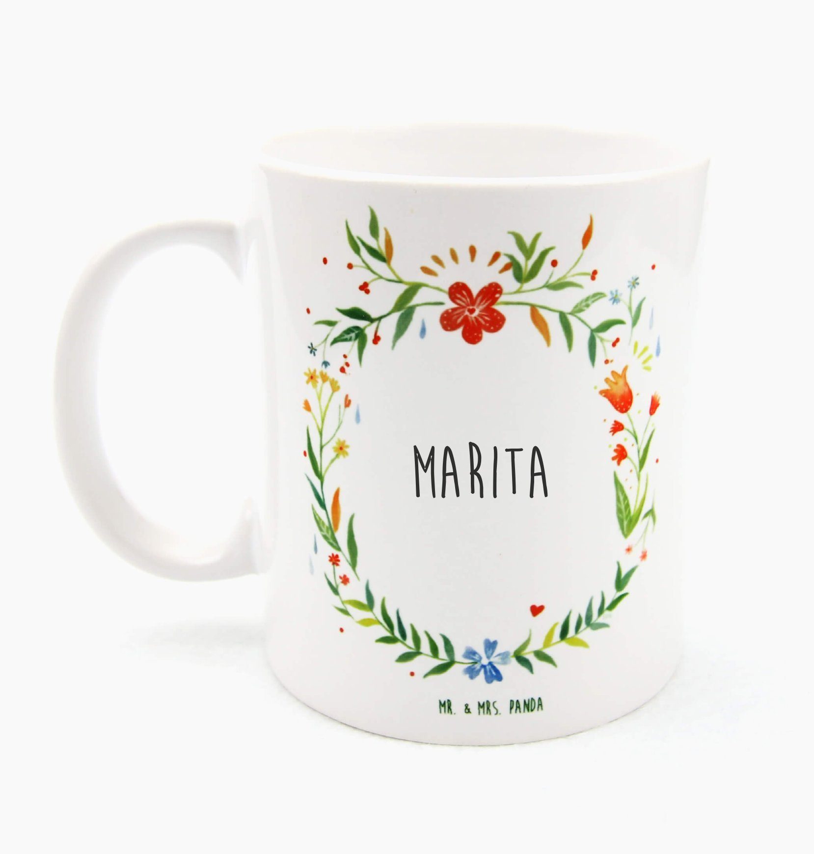 Mr. & Mrs. Panda Tasse Marita - Geschenk, Kaffeetasse, Tasse Sprüche, Teebecher, Tasse, Büro, Keramik