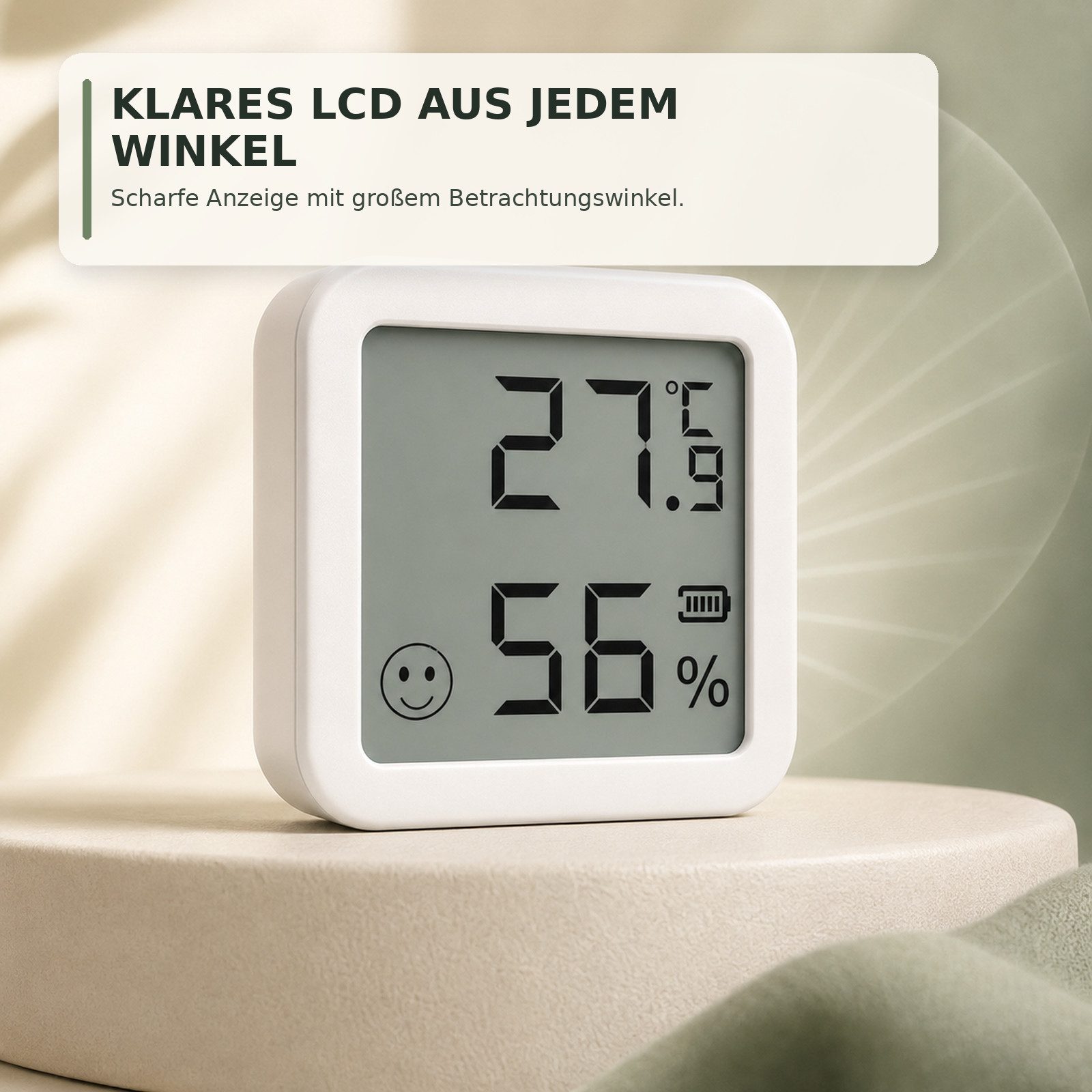 ibettertec Hygrometer Innenwetterstation Digitales Thermo-Hygrometer für innen, (Set, Großem Betrachtungswinkel ausgestattet und liefert gut ablesbare), Echtzeit-Temperatur- und Feuchtigkeitsmonitor, steuerbar per App
