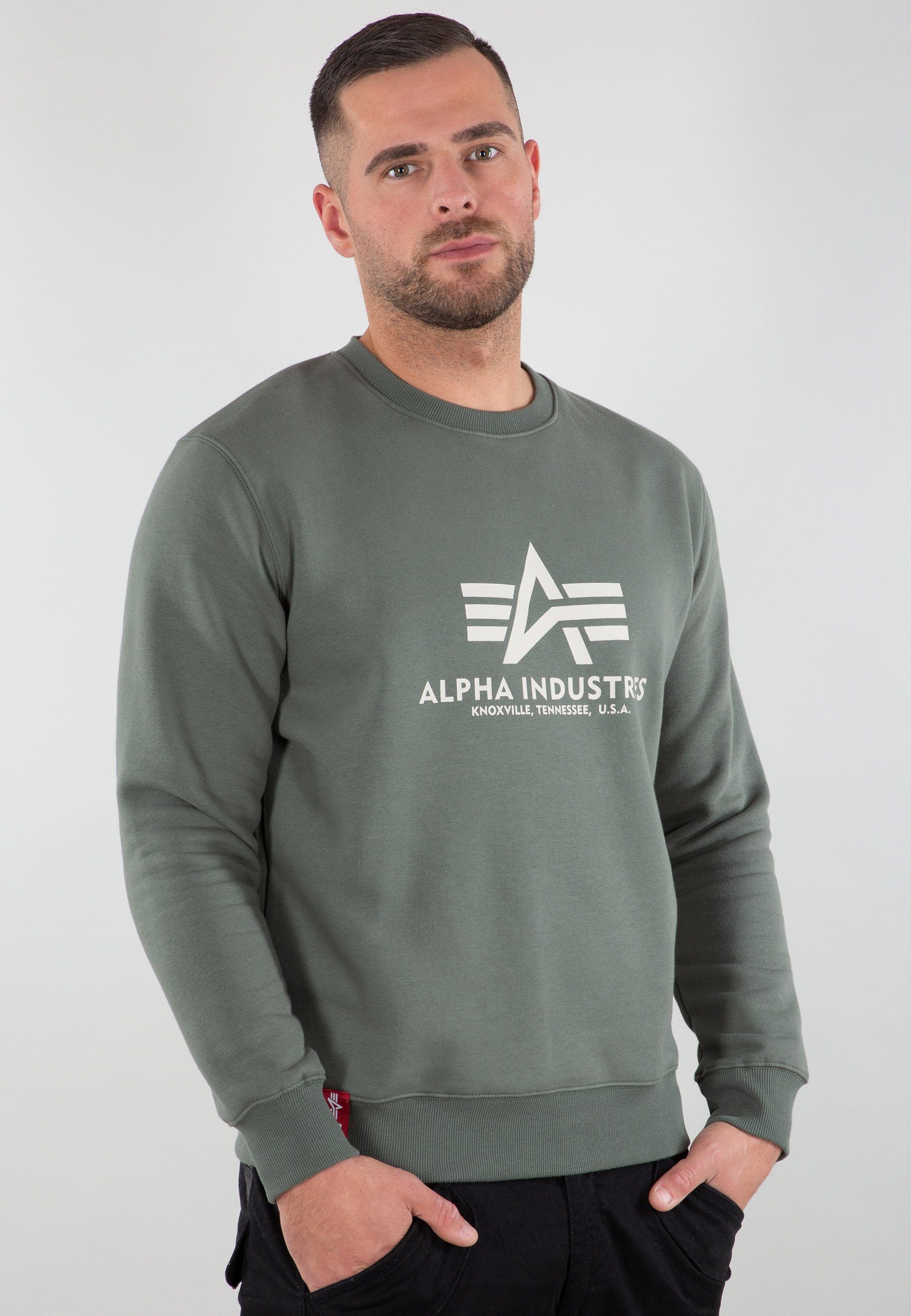 green Industries vintage Sweater Industries Men Basic Sweatshirts Sweater Alpha Alpha -