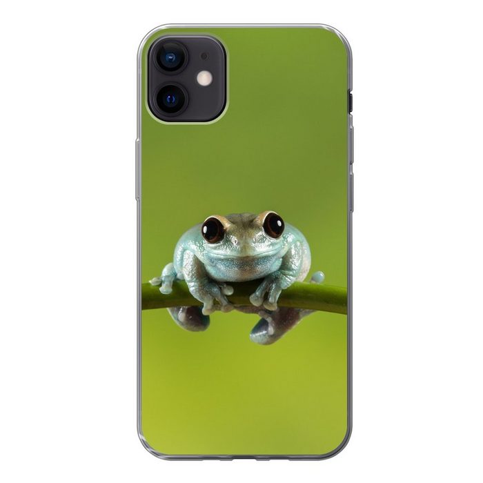 MuchoWow Handyhülle Frosch - Zweig - Grün Handyhülle Apple iPhone 12 Mini Smartphone-Bumper Print Handy