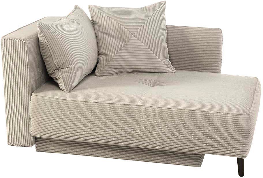 Jockenhöfer Gruppe Recamiere Rex, B: 155 cm, Liegefl. 88x200 cm, mit Bettfunktion, Bettkasten & Zierkissen, Federkern