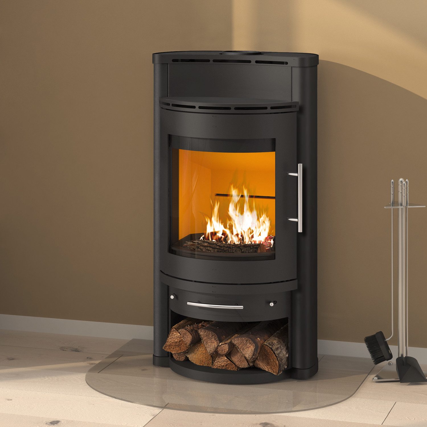 Königshütte Kaminofen Königshütte Kaminofen Corvus Stahl schwarz 6,0 kW K288861