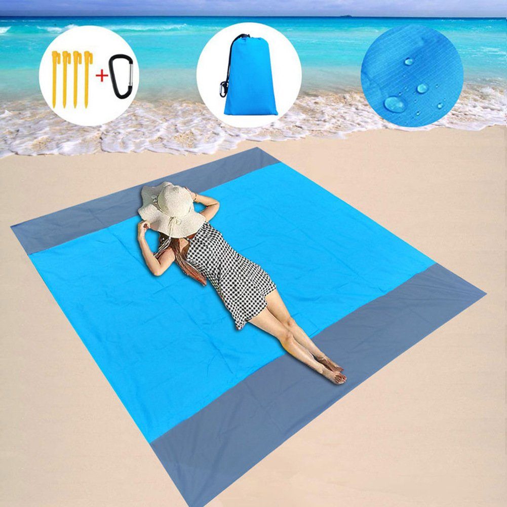 Picknickdecke »Stranddecke Picknickdecke 200 x 200 cm, Ultraleicht Kompakt  Verschleißfest Nylon Strandtuch,Wasserdicht und sandabweisend Campingdecke  mit 4 Befestigung Ecken«, BEARSU online kaufen | OTTO