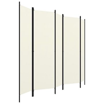 vidaXL Raumteiler Paravent Trennwand Spanische Wand 5-tlg Raumteiler Cremeweiß 250x180 c