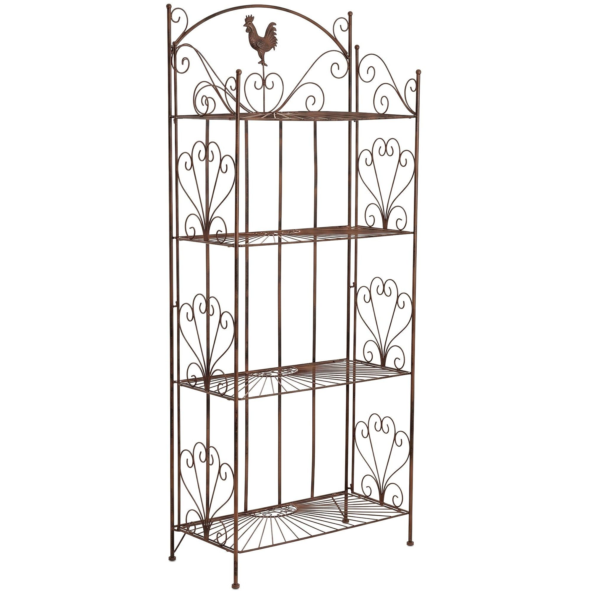 CLP Standregal Klappregal Küchenregal Blumenregal, Spar-Set 1-tlg., klappbar, 4 Ablagen, Landhausstil