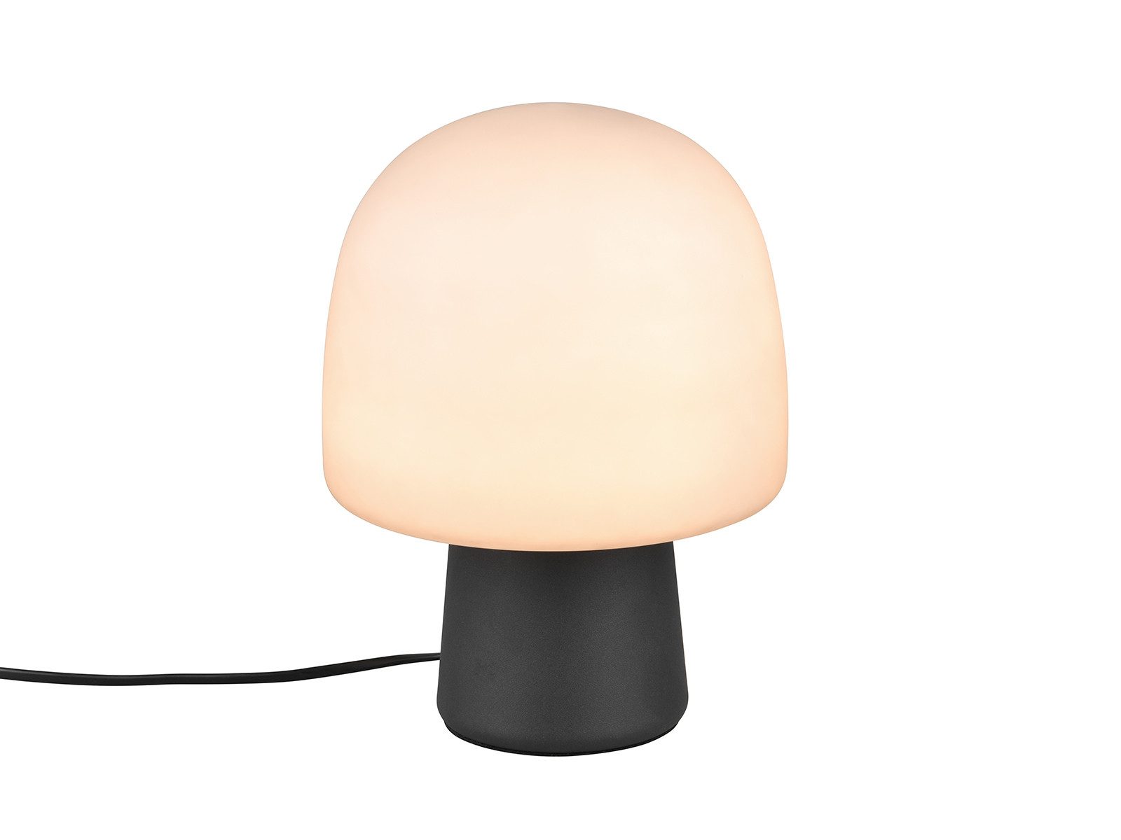 TRIO Leuchten LED Nachttischlampe, Dimmfunktion, LED wechselbar, Warmweiß, kleine coole Pilzlampe für Fensterbank mit Glasschirm, Höhe 27cm