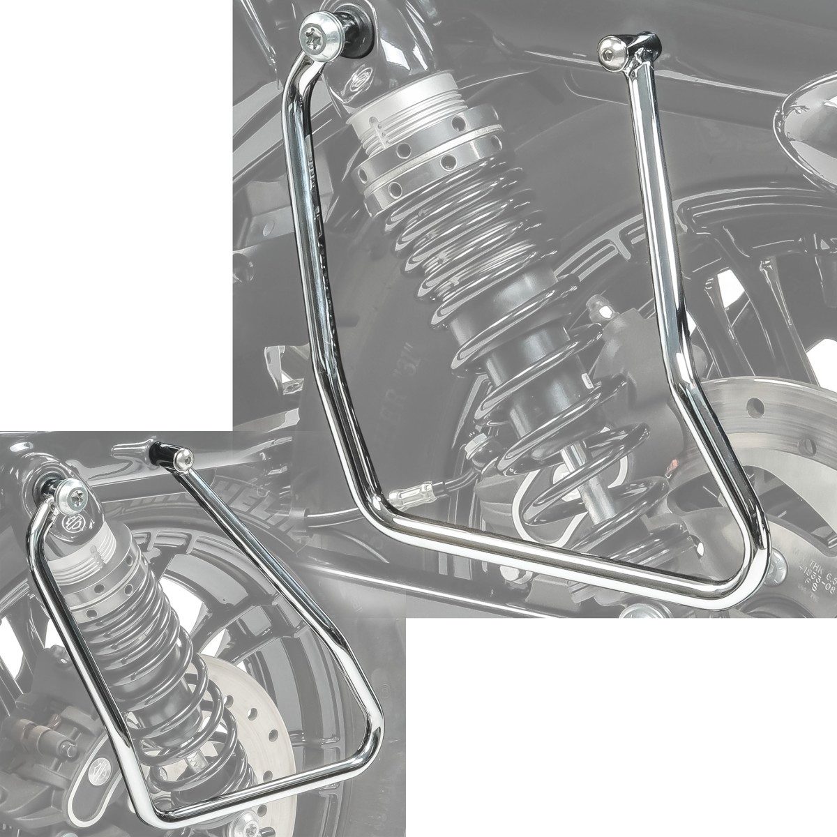 Craftride Gepäck-Halterung Satteltaschenhalter für Harley Davidson Sportster 04-20 chrom