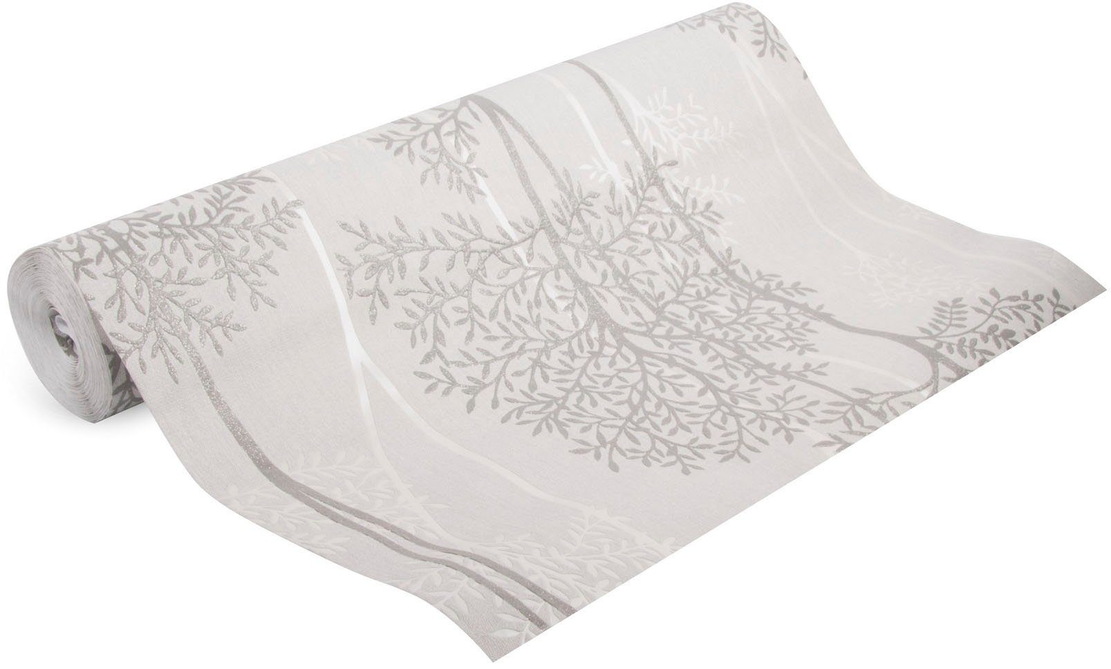Superfresco Easy Vliestapete Eternal - Blumen, geprägt, animal print, (1 St), Grau - 10m x 52cm. € 32,99, (€ 6,22 pro 1 qm).