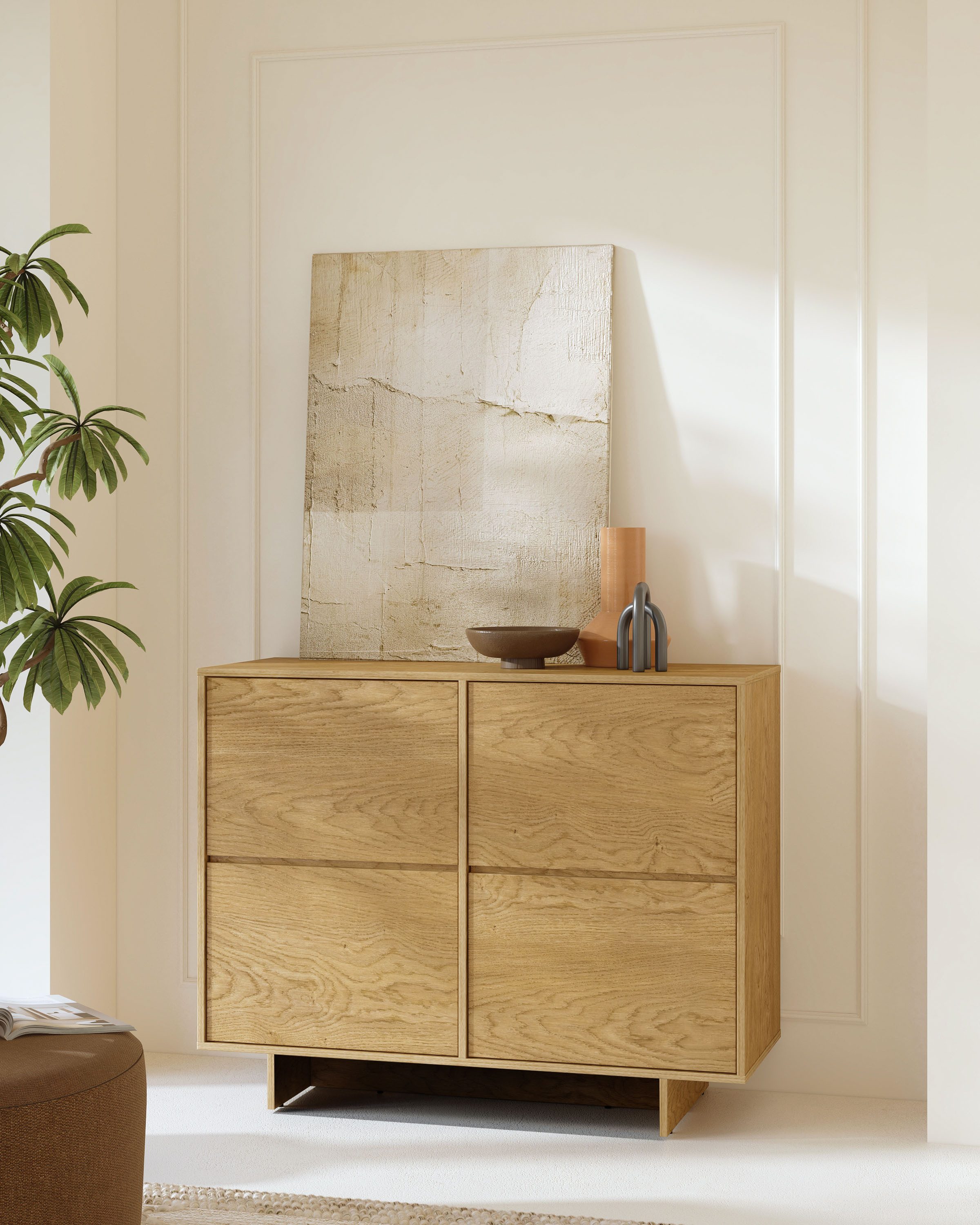 OTTO home Sideboard Tatami, Stilvolle, moderne grifflose Kommode 2 Türen, Breite 111cm, Anrichte mit viel Stauraum, Böden verstellbar, push-to-open-Funktion