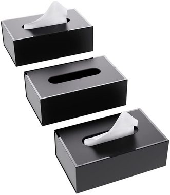 NIPS Papiertuchbox RECHTECK, (1 Stück) schwarz, stabile Pappe, für Kosmetik- und Taschentücherboxen