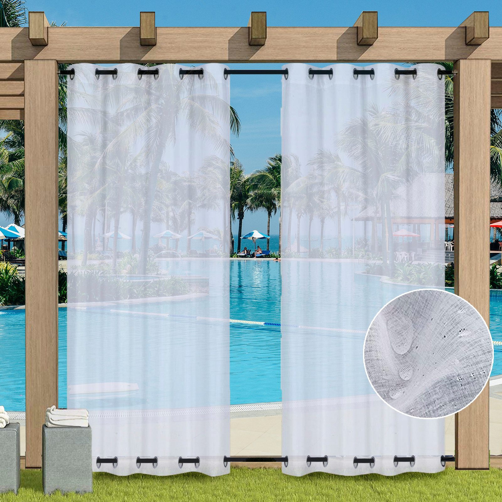 Qelus Vorhang Outdoor Gardinen Wetterfest Voile günstig online kaufen