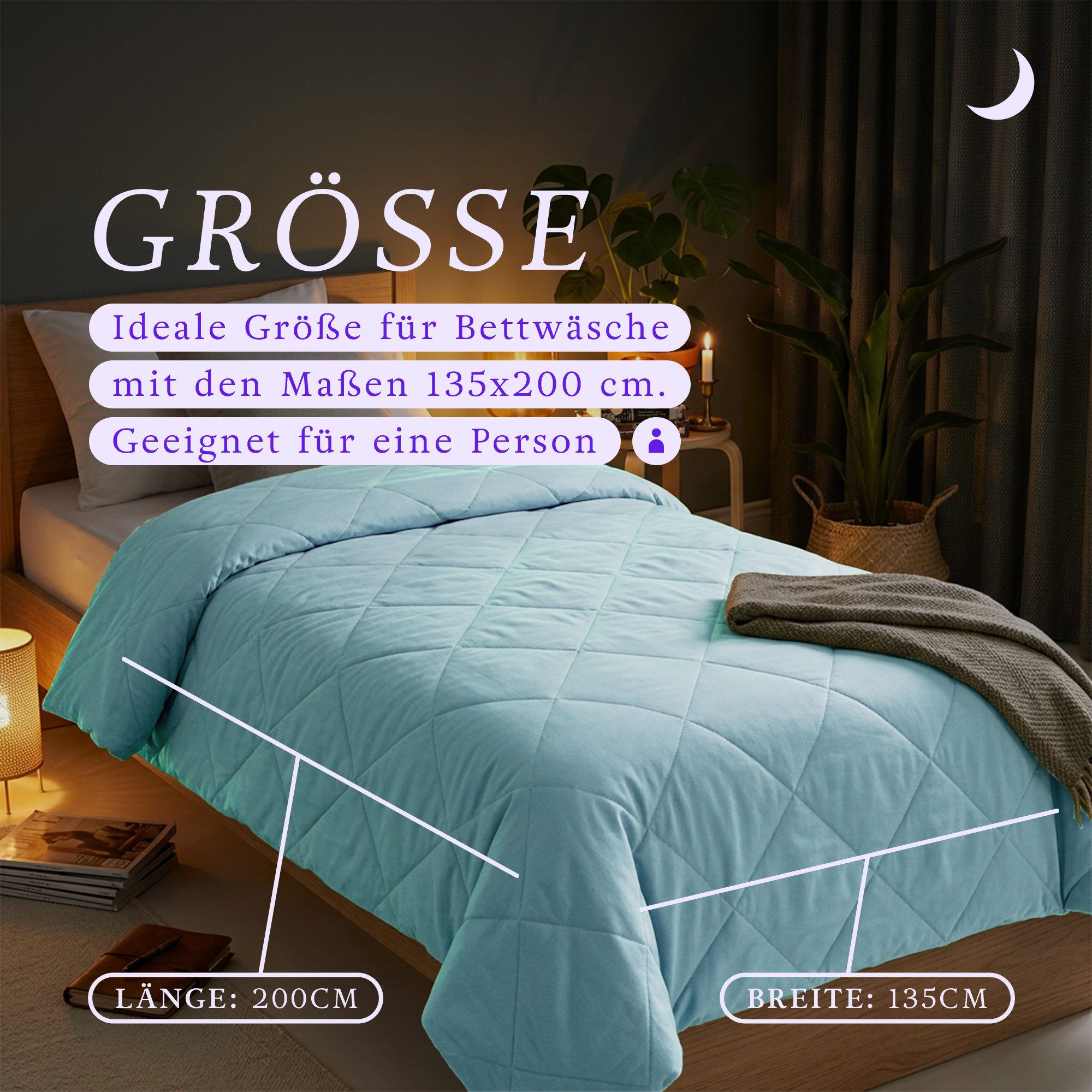 Bestlivings Microfaserbettdecke für den Sommer, Füllung: Polyester, Bezug: Polyester, leicht, samtig-weich, waschbar bis 60 °C, ohne Bettbezug nutzbar