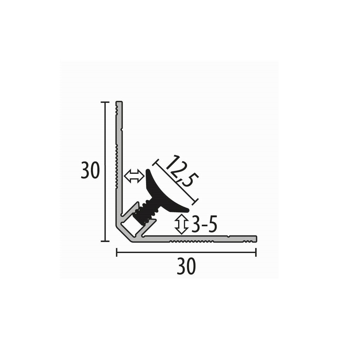 Thumbnail - Küberit Verbindungsprofil 30 x 30 x 2600 mm Wandprofil Tapetenprofil Innenecke Ungebohrt