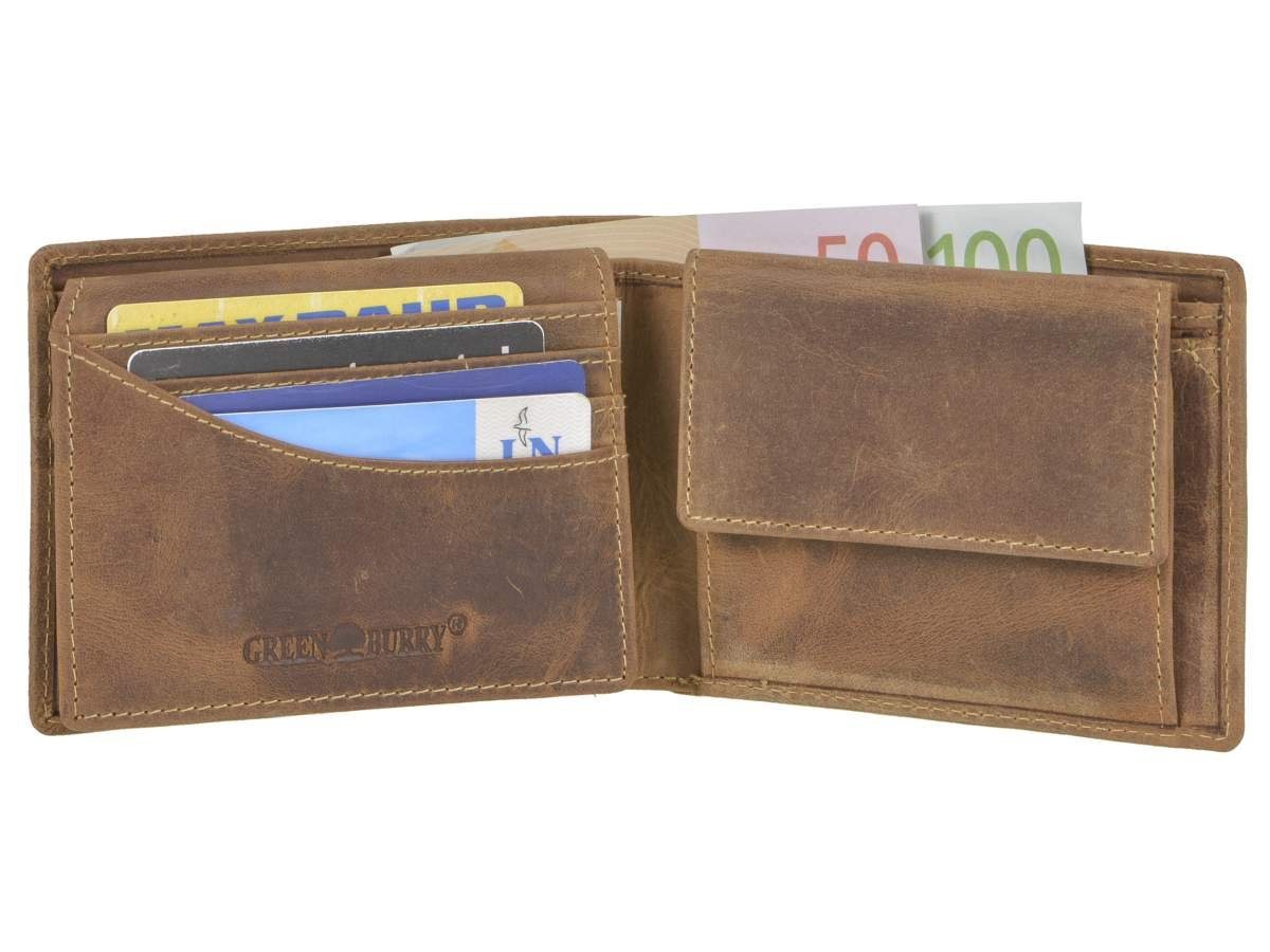 Portemonnaie, Greenburry Lederbörse, Stier Vintage, Sternzeichen-Prägung Geldbörse