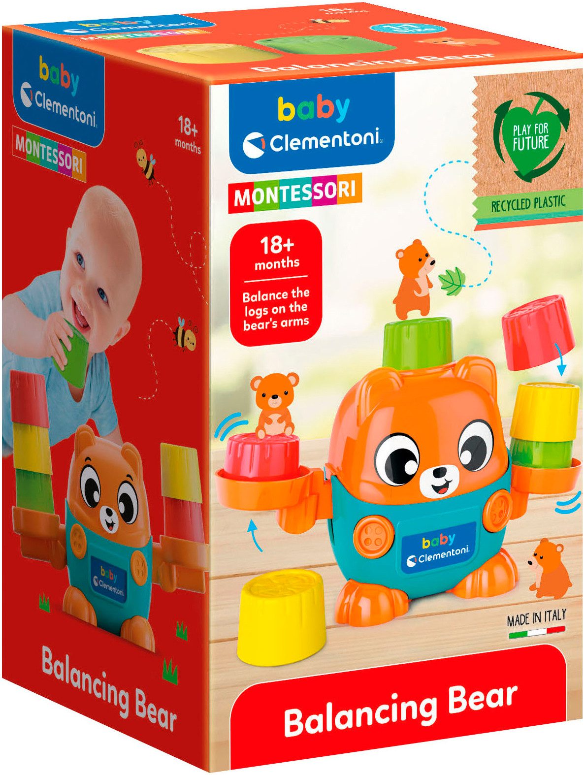 Clementoni® Steckspielzeug Baby Clementoni, Stapel-Bär, Made in Europe