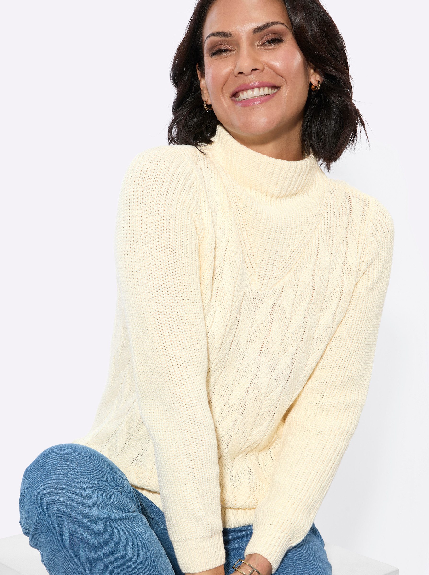 Witt Strickpullover Langarm-Pullover Langarm Struktur
