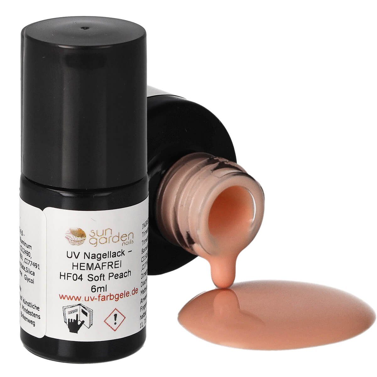 Sun Garden Nails Nagellack HF04 – Nagellack HEMAFREI Soft Peach - 6ml UV
