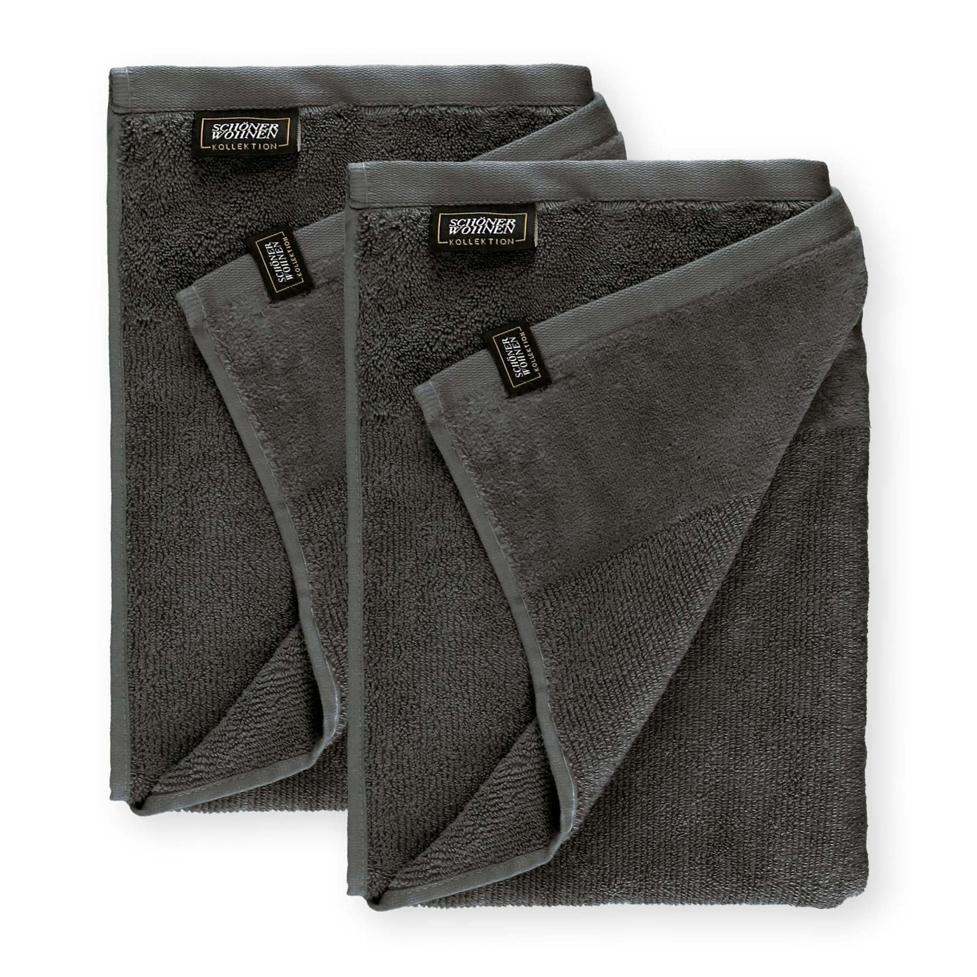 SCHÖNER WOHNEN-Kollektion Duschtücher SENSE Duschtuch, Baumwolle (Spar-Set, 2-St), 70 x 140 cm in Anthrazit