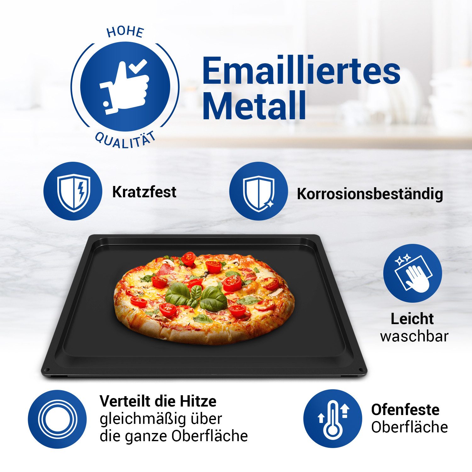 GORENJE Backblech 872877 Fettpfanne, Metall, 458 x 364 x 17mm emailliert für Backofen Herd